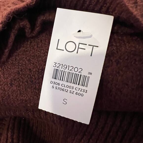 **NWT LOFT Pink and Burgundy Striped Mockneck Tunic Sweater - Picture 5 of 9